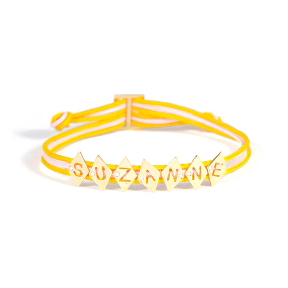 Bracelet 7 lettres à personnaliser Or jaune et Diamant