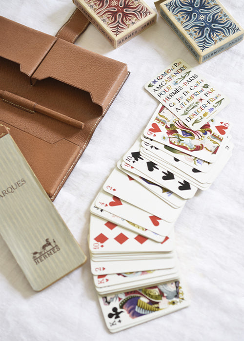 Jeux de cartes à jouer Hermès boite 2 jeux complets vintage Jeux de cartes à jouer Hermès boite 2 jeux complets vintage