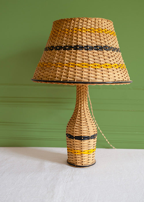 Lampe de table Rotin et Bois