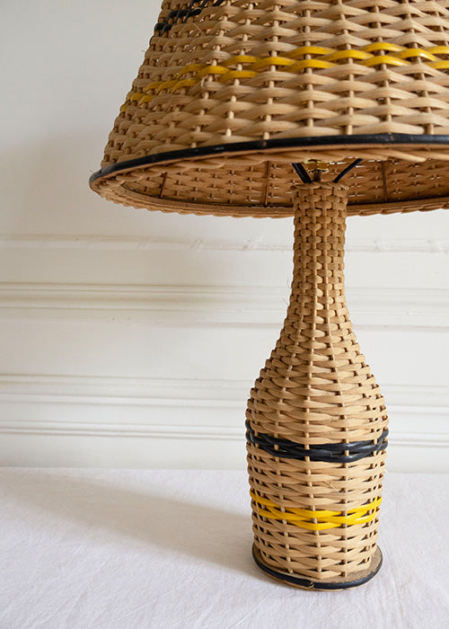Lampe de table Rotin et Bois