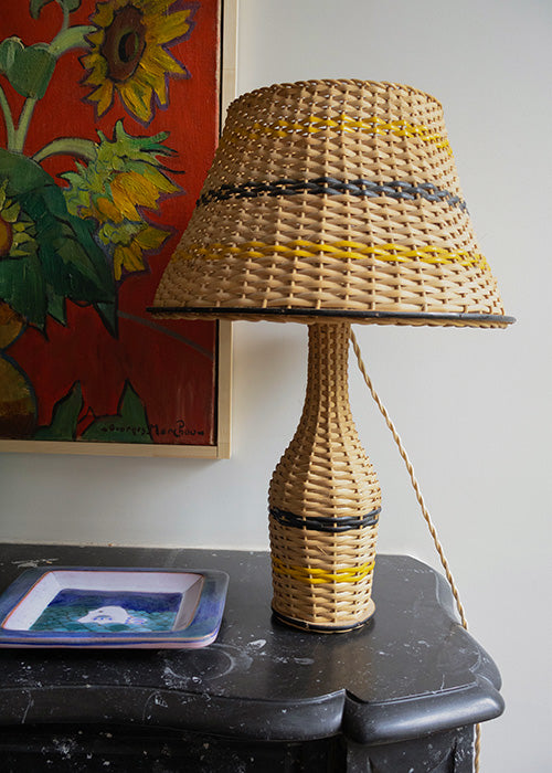 Lampe de table Rotin et Bois