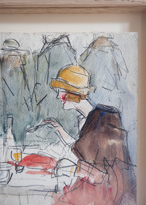 Fusain et aquarelle sur papier de Fernand Fernel 15,5 x 23,5 cm - RÉSERVÉ