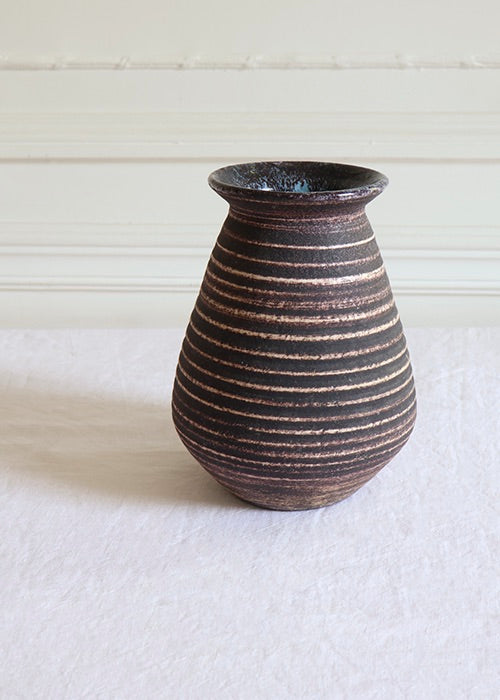 Vase Accolay à Bandes Blanches & Noires