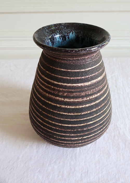 Vase Accolay à Bandes Blanches & Noires