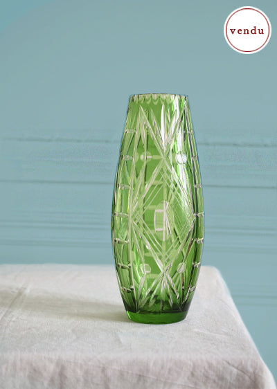 Vase Tulipe cristal Menthe