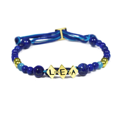 Bracelet Alphabet Aloha 3 lettres à personnaliser Or jaune et Diamant