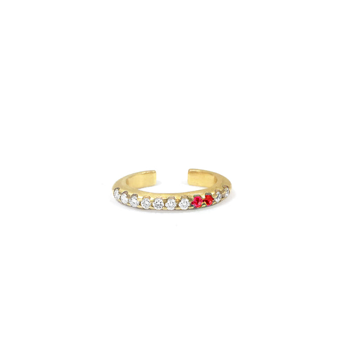 Bague d'oreille Spicy Or jaune, Rubis et Diamants