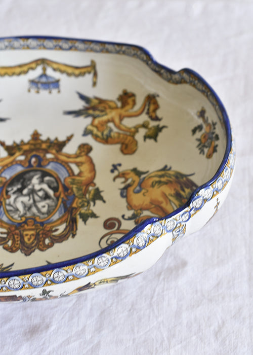 Grand plat en Faience de Gien Renaissance - Arts de la table Grand plat en Faience de Gien Renaissance - Arts de la table