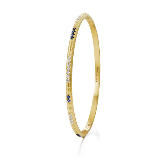 Bracelet Lignes F. Or jaune, Saphirs et Diamants