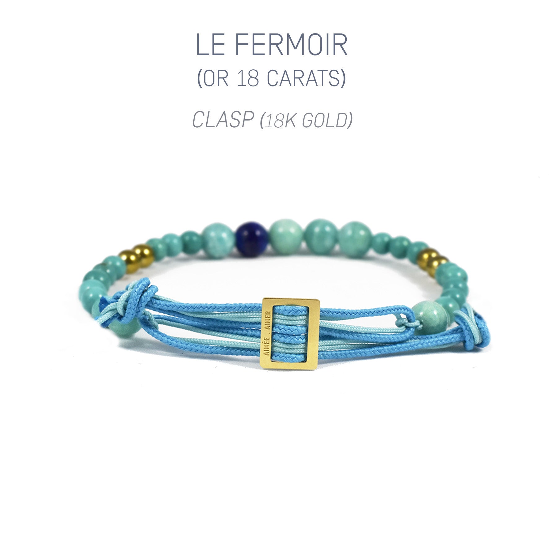 Bracelet Aloha Perlé Or jaune, perles de Lapis Lazuli et Turquoise